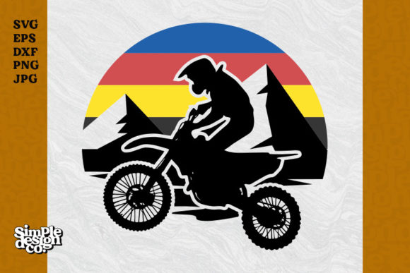 Motocross Mountain Retro Motocross